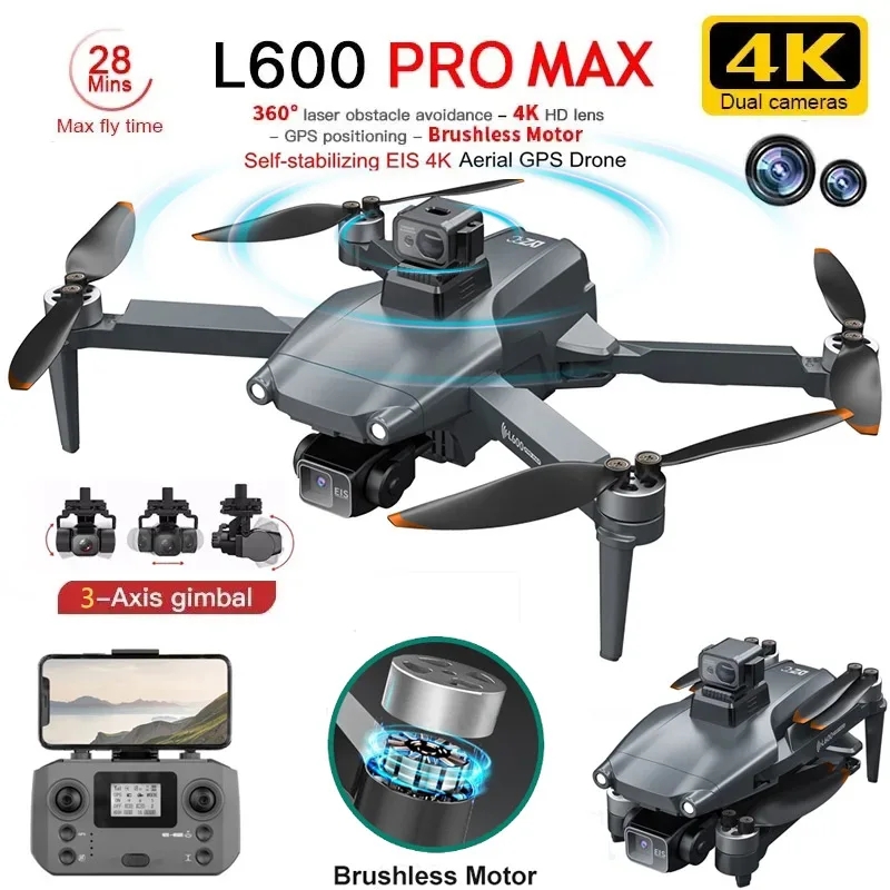 Drone Camera Night Vision - L600 PRO MAX Drone GPS profesional,
